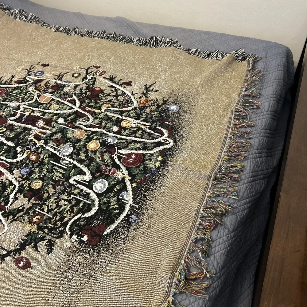 Vintage Ladies Home Journal 1910‎ Christmas Tree Woven Throw 51x66